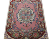 2' x 3' Salmon Color Persian Kashan Rug