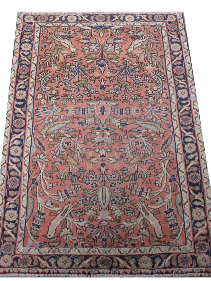 6' x 4' Faded Orange Persian Hamadan Rug