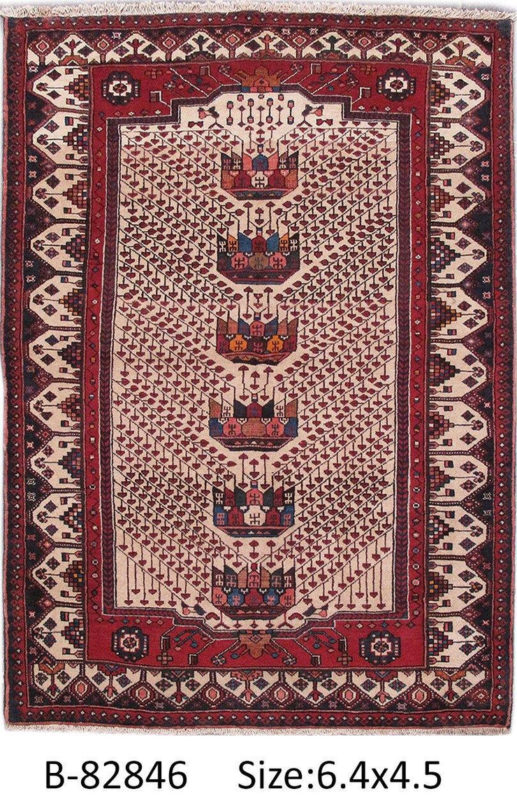 Luxurious 4x6 Authentic Hand-knotted Persian Hamadan Rug - Iran - bestrugplace