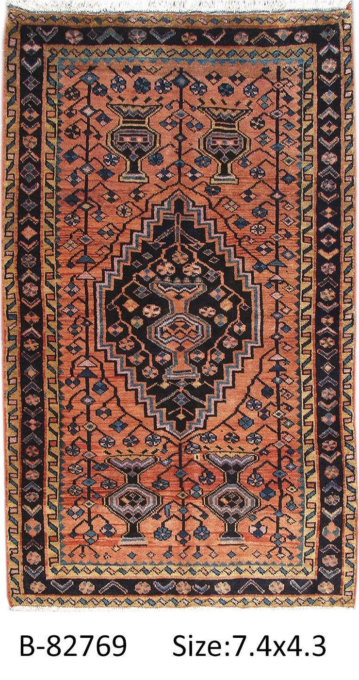 Luxurious 4x7 Authentic Hand-knotted Persian Hamadan Rug - Iran - bestrugplace