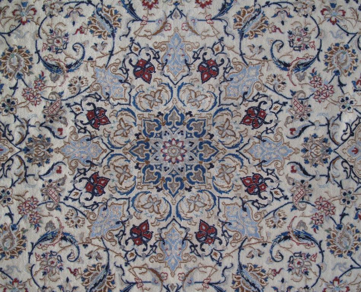 7x11 Authentic Hand-knotted Persian Wool&Silk Nain 9 La Rug - Iran - bestrugplace