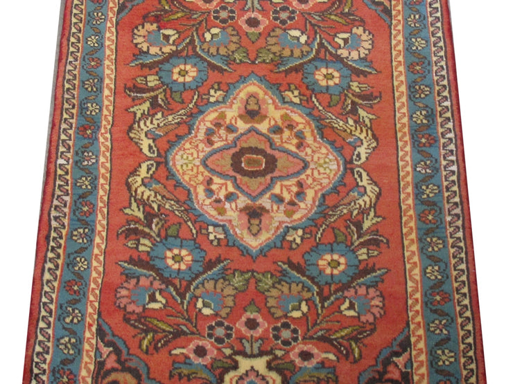 3' x 4' Orange Persian Hamadan Rug