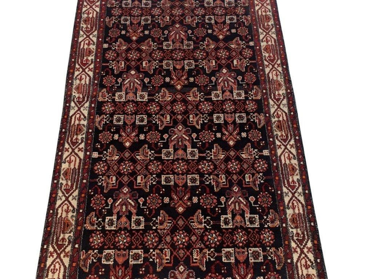 4x14 Authentic Hand-knotted Persian Hamadan Rug - Iran - bestrugplace