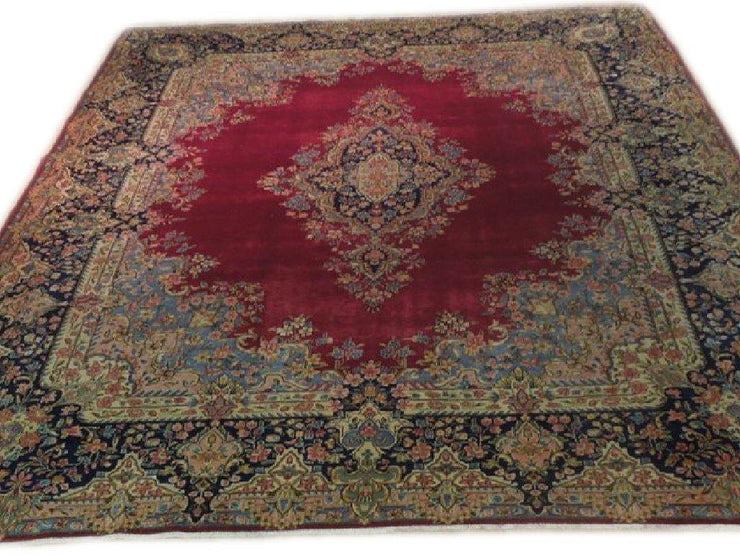 10x13 Authentic Hand Knotted Semi-Antique Persian Kerman Rug - Iran - bestrugplace