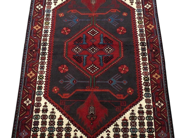 4x7 Authentic Hand-knotted Persian Hamadan Rug - Iran - bestrugplace