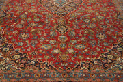 10x19 Antique Persian Kashan RED BLUE WOOL - Rug 78836 - bestrugplace