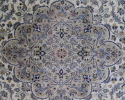 12x17 SIGNED Hand-knotted Persian Kashan Rug IVORY BLUE - Iran 82264 - bestrugplace