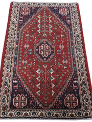 3' x 3' Red Persian Abadeh Rug