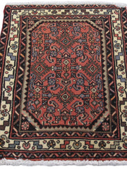 2' x 3' Orange Persian Hamadan Rug