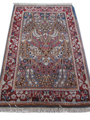 2' x 3' Tan Brown Persian Kerman Rug