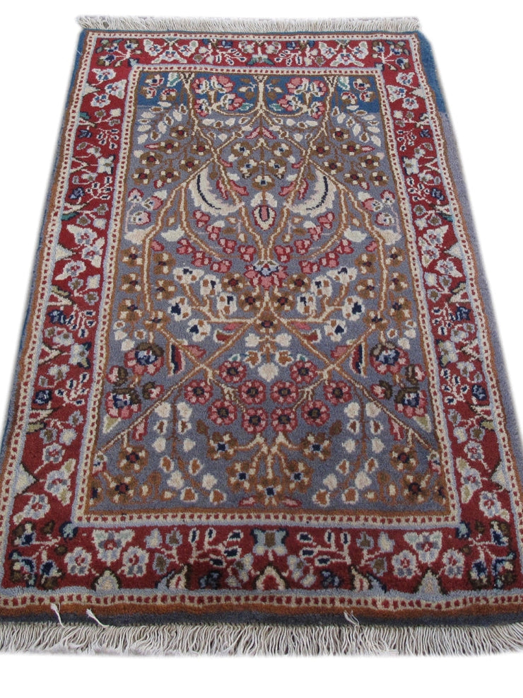 2' x 3' Tan Brown Persian Kerman Rug