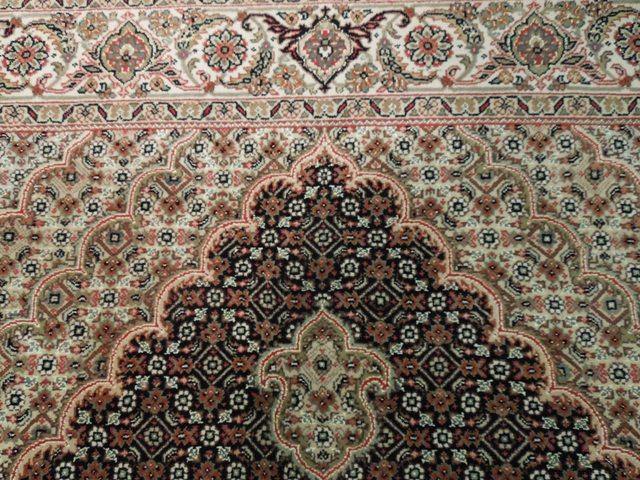 Fascinating 5x7 Authentic Handmade Wool and Silk Tabriz Mahi Rug-India - bestrugplace