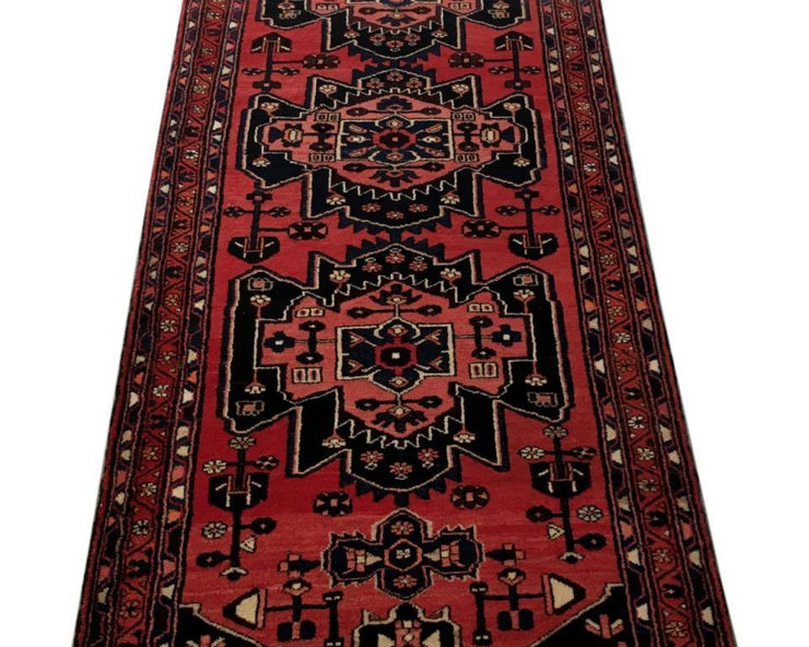 4x10 Authentic Hand-knotted Persian Hamadan Rug - Iran - bestrugplace