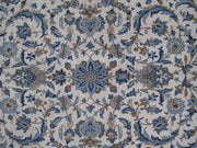 IVORY BLUE 11x18 Authentic Persian Signed Kashan Perfect quality Rug - Iran 82295 - bestrugplace