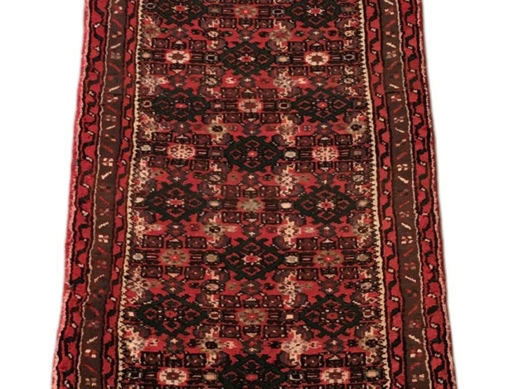 Red 2' x 13' Persian Hamadan Rug - bestrugplace