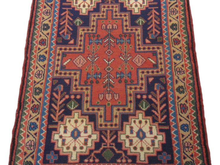 3' x 3' Orange Persian Yalameh Rug