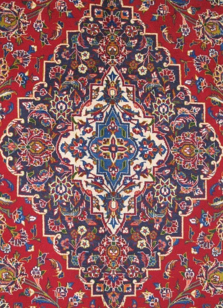 10x14 Classic Persian Signed Kashan Rug - Iran 81327 - bestrugplace