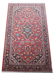 3' x 4' Red Orange Persian Kashan Rug