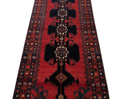 4x14 Authentic Hand-knotted Persian Hamadan Rug - Iran - bestrugplace