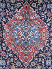 SIGNED 10x13 NAVY BLUE PERFECT QUALITY Persian Kashan Rug - Iran 81176 - bestrugplace