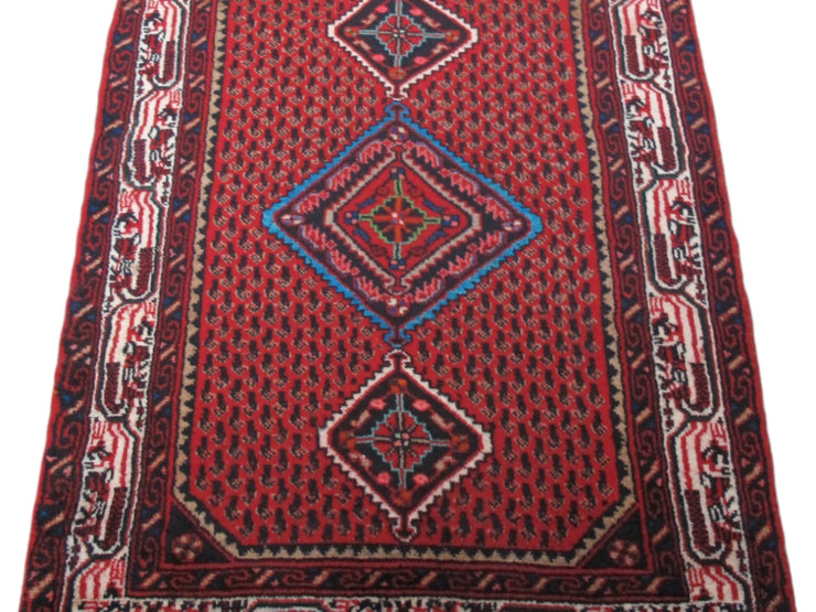 2' x 4' Red Persian Hamadan Rug