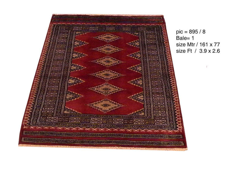 Radiant 3x4 Authentic Handmade Wool & Silk Jaldar Bokhara Rug - Pakistan - bestrugplace