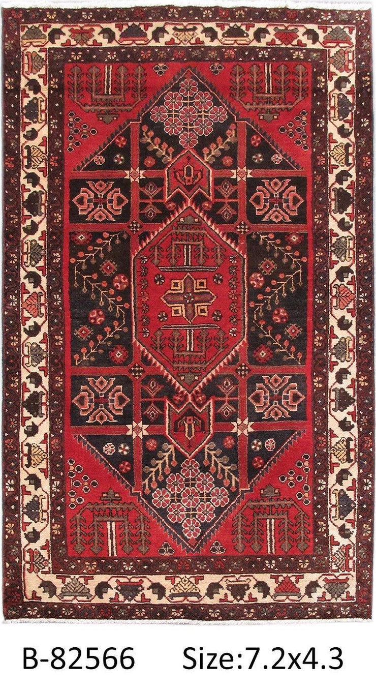 Luxurious 4x7 Authentic Hand-knotted Persian Hamadan Rug - Iran - bestrugplace