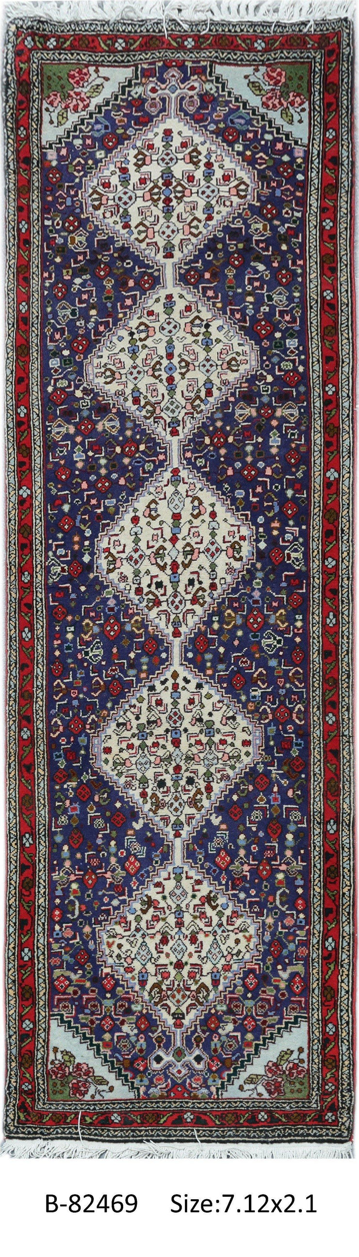 Luxurious 2x8 Authentic Hand-knotted Persian Sanandaj Rug - Iran - bestrugplace