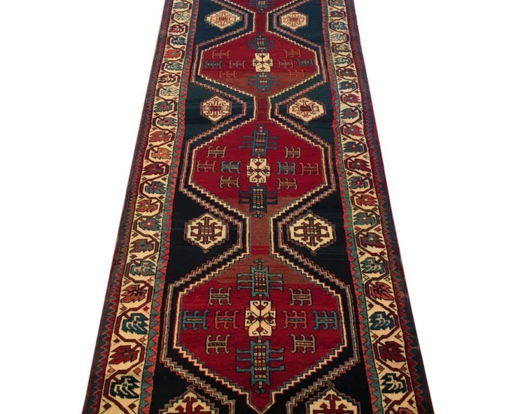 3x14 Authentic Hand-knotted Persian Hamadan Rug - Iran - bestrugplace