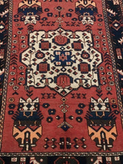 4x7 Authentic Hand-knotted Persian Hamadan Rug - Iran - bestrugplace