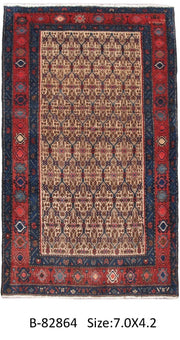 Luxurious 4x7 Authentic Hand-knotted Persian Hamadan Rug - Iran - bestrugplace