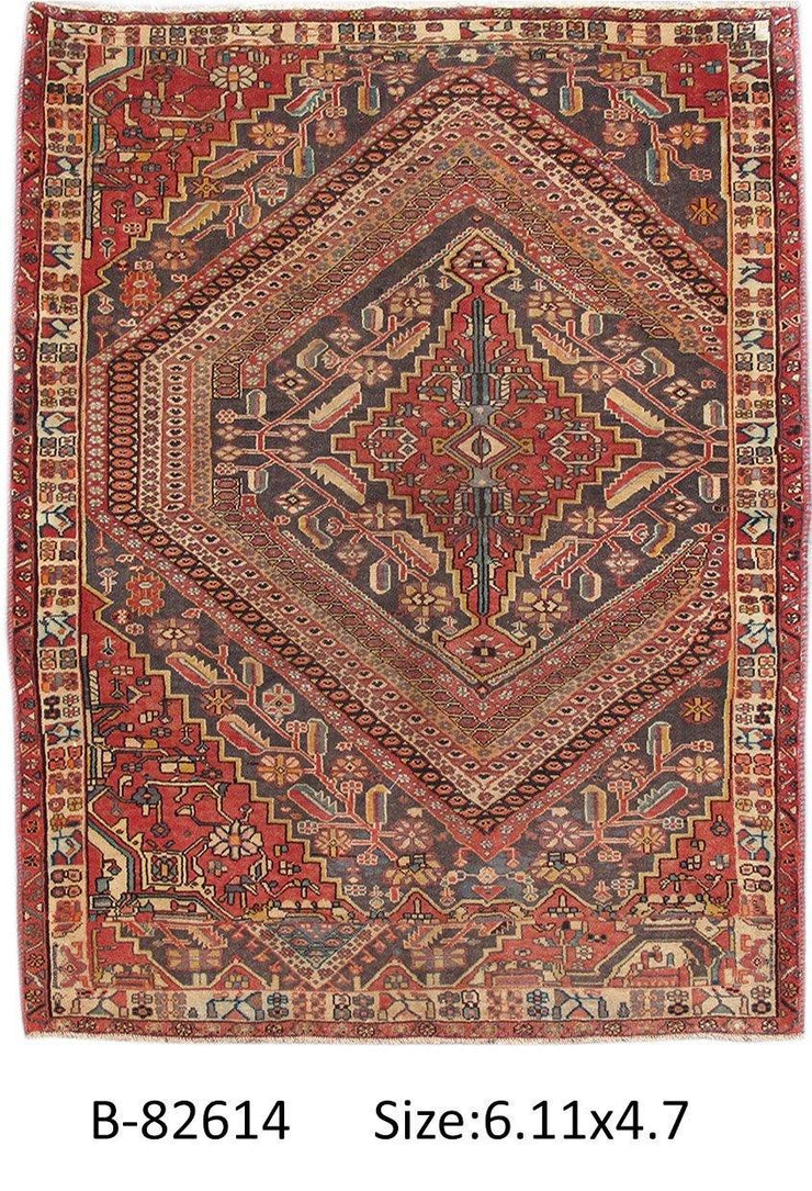 Luxurious 5x7 Authentic Hand-knotted Persian Hamadan Rug - Iran - bestrugplace