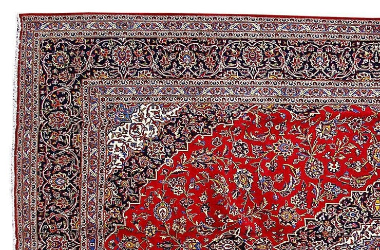 10' x 13' Red Persian Kashan Rug - bestrugplace