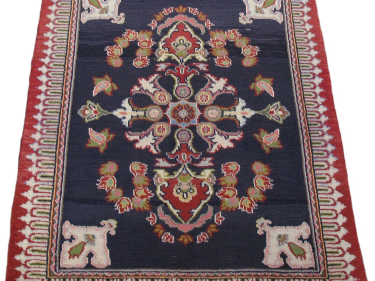 2' x 3' Black Persian Kashan Rug