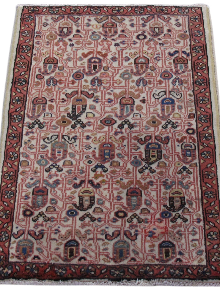 2' x 3' Ivory Persian Malayer Rug