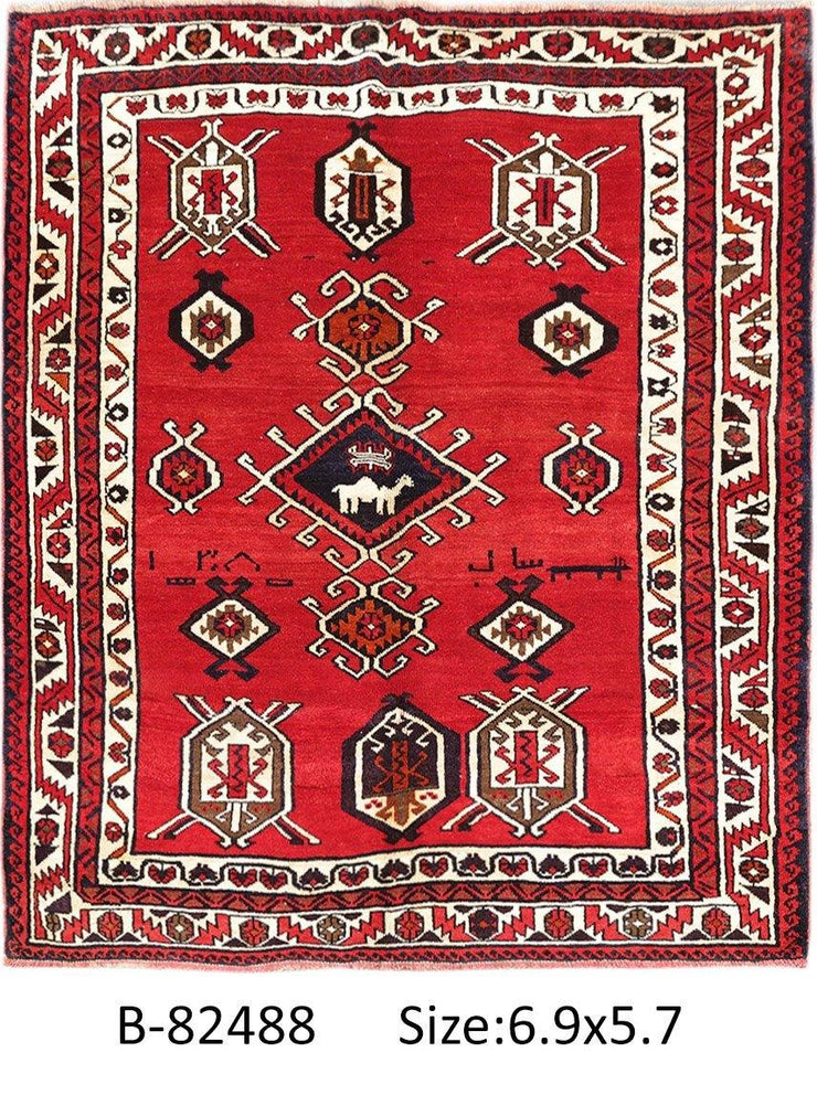 Luxurious 6x7 Authentic Hand-knotted Persian Hamadan Rug - Iran - bestrugplace