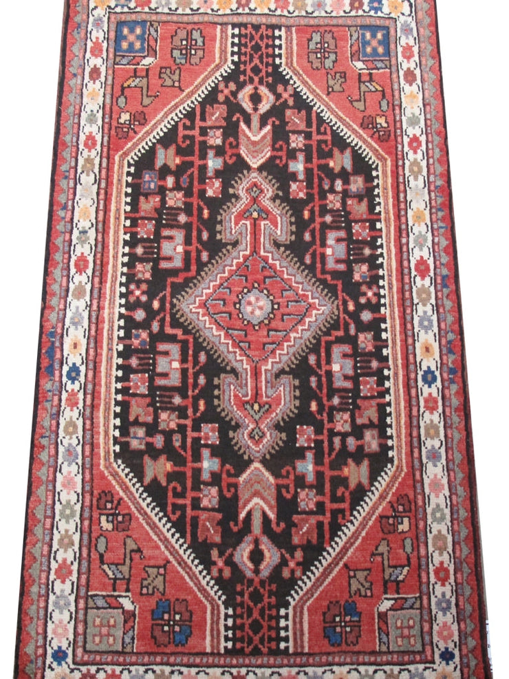 3' x 4' Brown Persian Hamadan Rug