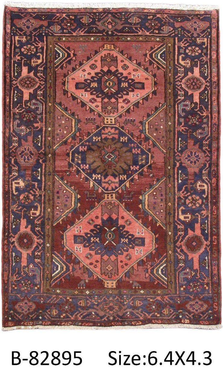 Luxurious 4x6 Authentic Hand-knotted Persian Hamadan Rug - Iran - bestrugplace