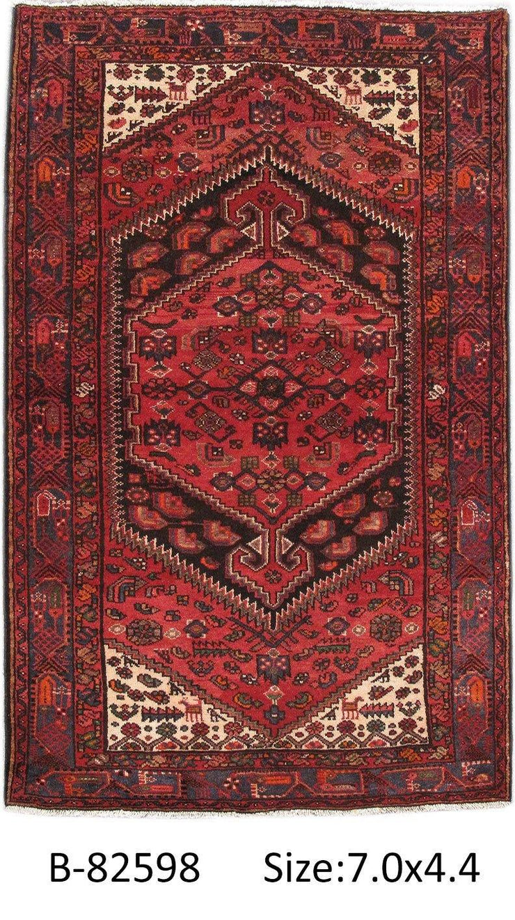 Luxurious 4x7 Authentic Hand-knotted Persian Hamadan Rug - Iran - bestrugplace