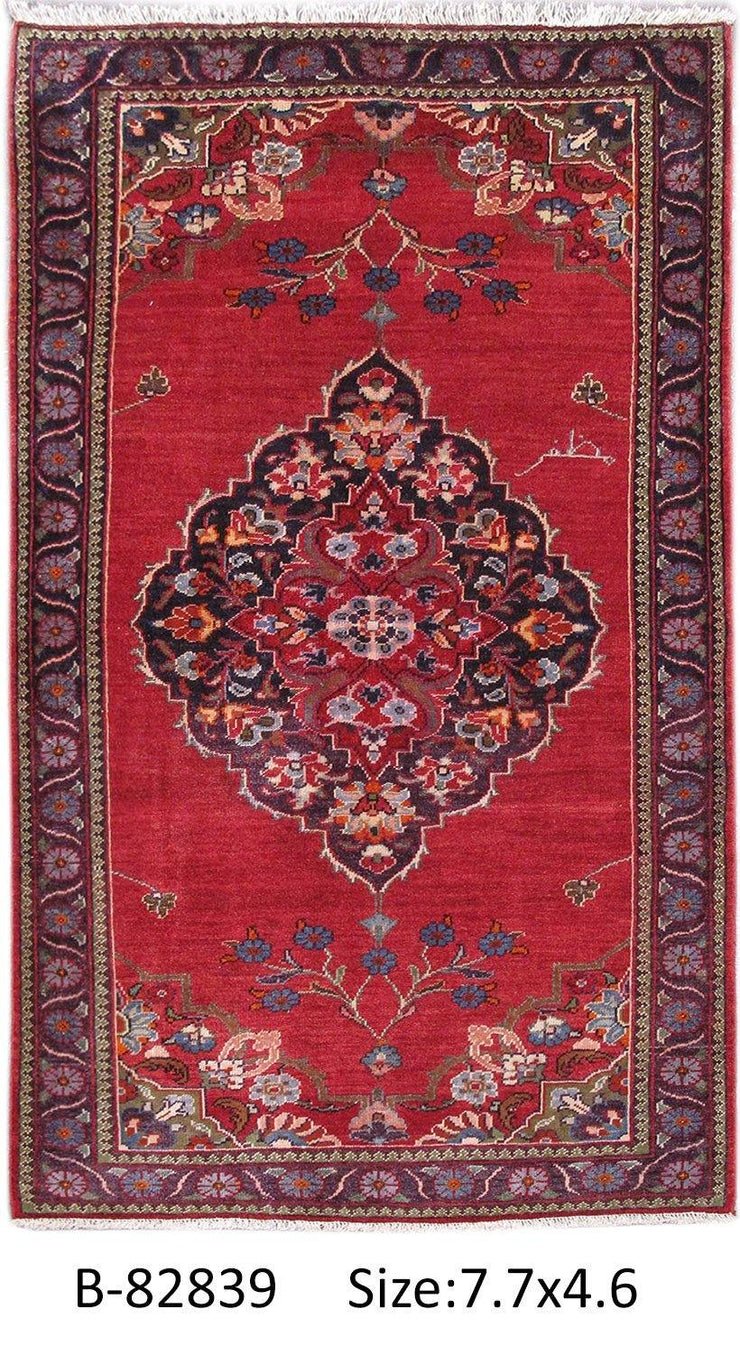 5 ' x 8 ' Red Persian Hamadan Rug - bestrugplace