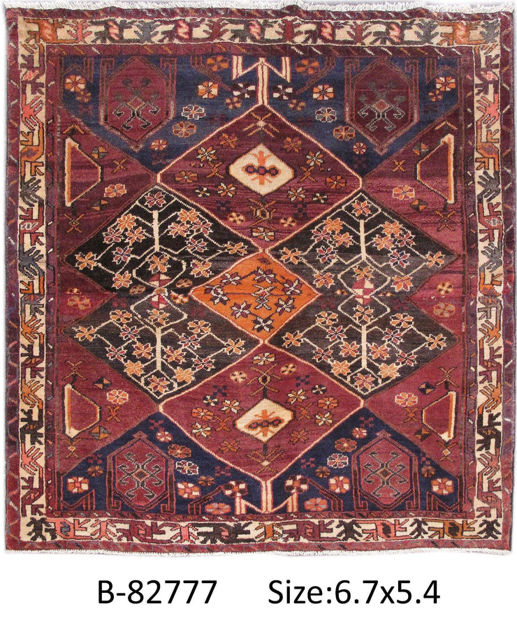 Luxurious 5x6 Authentic Hand-knotted Persian Hamadan Rug - Iran - bestrugplace