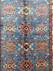 Stunning 4x18 Authentic Hand-knotted Super Kazak Rug - Pakistan - bestrugplace