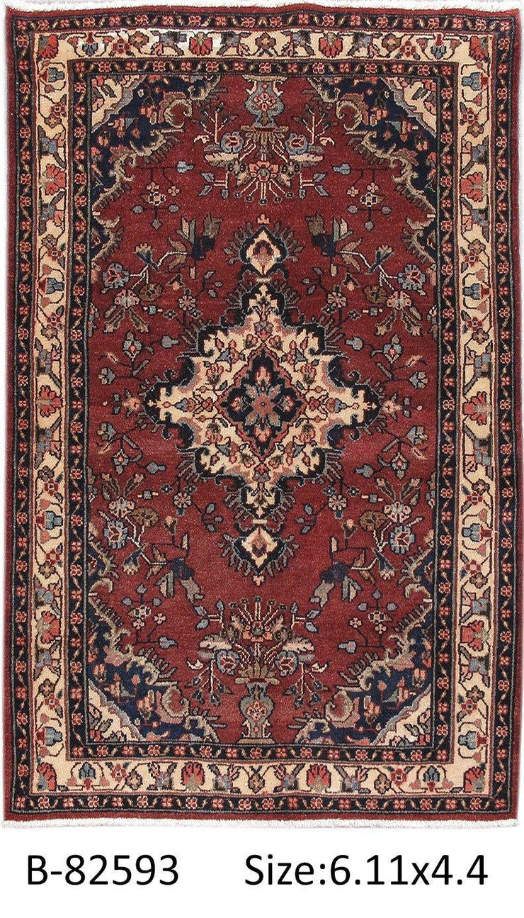 Luxurious 4x7 Authentic Hand-knotted Persian Hamadan Rug - Iran - bestrugplace