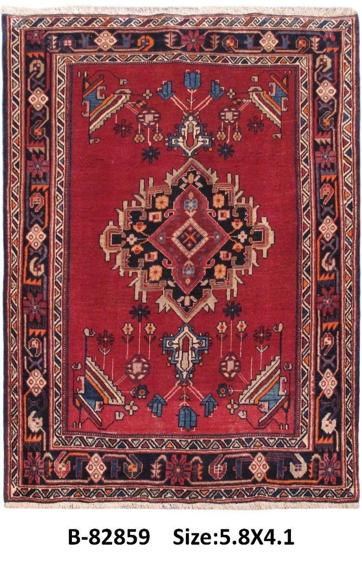 Luxurious 4x6 Authentic Hand-knotted Persian Hamadan Rug - Iran - bestrugplace