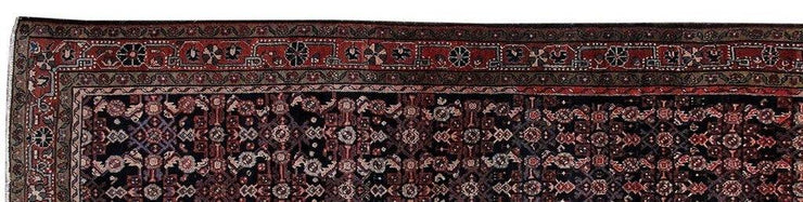 4x13 Authentic Hand Knotted Persian Hamadan Rug - Iran - bestrugplace