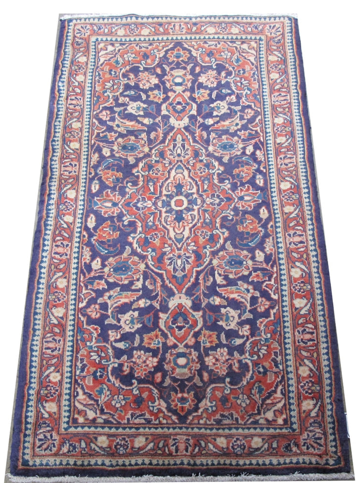 2' x 5' Orange Persian Kashan Rug