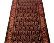 4x13 Authentic Hand-knotted Persian Hamadan Rug - Iran - bestrugplace