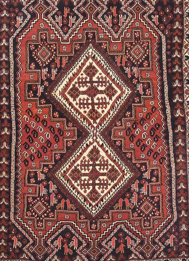 Luxurious 5x6 Authentic Hand-knotted Persian Hamadan Rug - Iran - bestrugplace