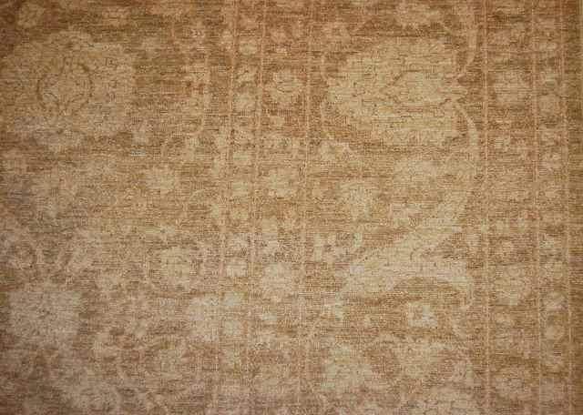 NUETRAL BROWN 12x17 Authentic Zigler Chobi Peshawar Rug-Pakistan 15427 - bestrugplace