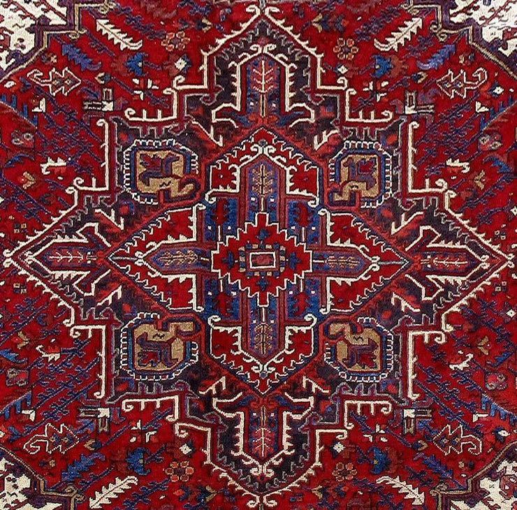 8x11 Authentic Hand Knotted Persian Heriz Rug - Iran - bestrugplace